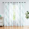 Tree Print Yellow Grey and White Curtains for Living Room Windows - Linen Textured Grommet Branches Pattern Window Treatment Set for Bedroom - 50" W x 96" L - (2 Panels)