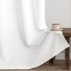 White Faux Linen Textured Curtains 72 Inch Length 2 Panels Set for Living Room Bedroom Privacy Casual Weave Farmhouse Burlap Semi Sheer Grommet Top Light Filtering Window Drapes, W37 x L72