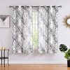 Tree Print Yellow Grey and White Curtains for Living Room Windows - Linen Textured Grommet Branches Pattern Window Treatment Set for Bedroom - 50" W x 96" L - (2 Panels)