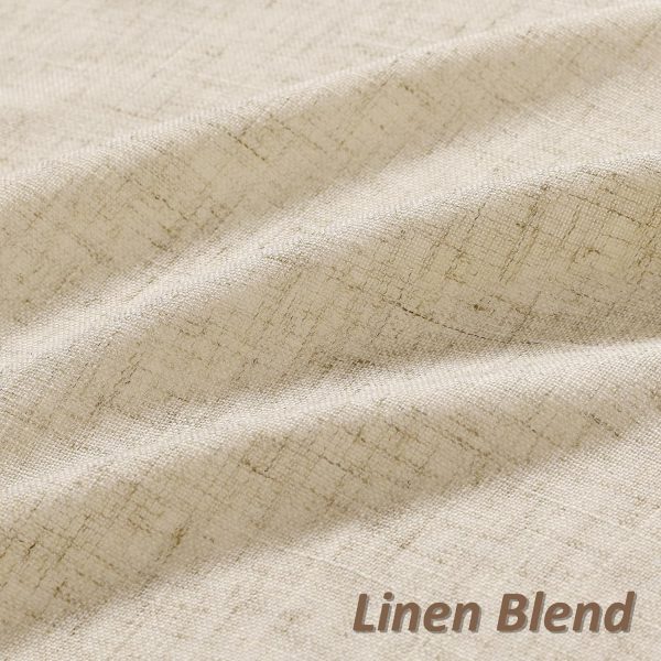 Linen Curtains 108 Inch Length for Living Room Bedroom 2 Panels Set Rod Pocket Light Filtering Semi Sheer Window Curtains 40 Inch Width Boho Farmhouse Linen Drapes Flax Beige Linen, W40xL108