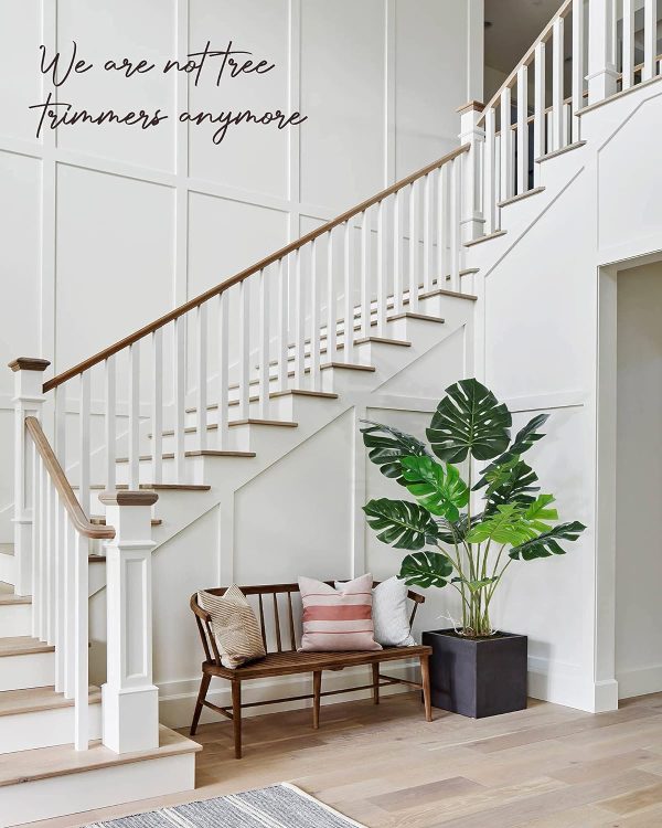 Artificial Monstera Plant 4FT Tall Fake Swiss Cheese Potted Faux Tropical Floor Plants Indoor Decorative House Palm Trees for Home Office Living Room Decor