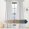 Faux Linen Curtains 90 inches Long for Doorway, Pinch Pleated Thick Room Darkening Window Treatments Noise Reducing Privacy for Living Room/Bedroom, Natural, W34 x L90, 2 Panels