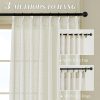81xf5tsvDoL._AC_SL1500 Pleated Linen Curtains 96 Inches Long for Living Room 2 Panel Set, Semi Sheer Pinch Pleat Back Tab Drapes with Hooks Neutral Boho Light Filtering Curtain for Bedroom Window 8 Ft W38xL96