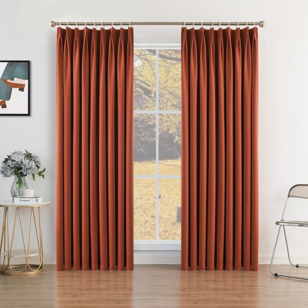 81yWvtqVIZL._AC_SL1500 Pure White Pinch Pleat Curtain 52" W x 63" L Solid Thermal Insulated 50% Blackout Patio Door Curtain Panel Drape for Traverse Rod and Track with Tieback, (One Panel)