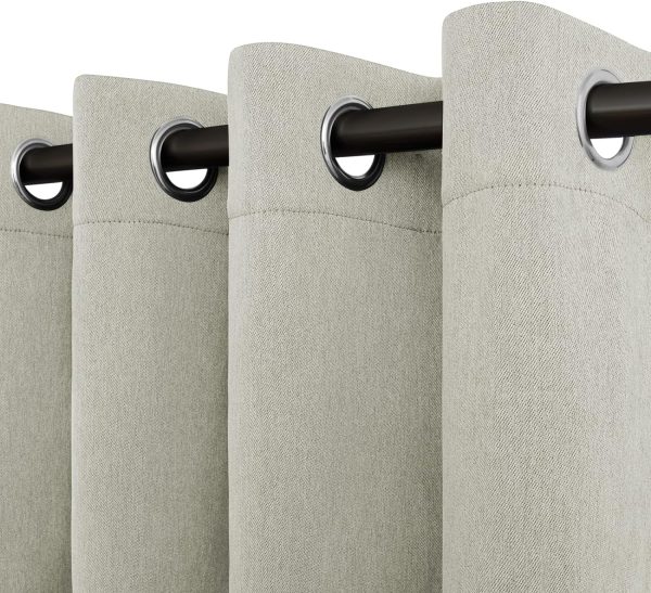 81yg-J7sPNL._AC_SL1500 Linen Textured 100% Blackout Curtain 100x96 Inch Extra Wide Patio Sliding Door Curtain Solid Thermal Insulated Room Curtain for Bedroom, Living Room (1 Panel, White)