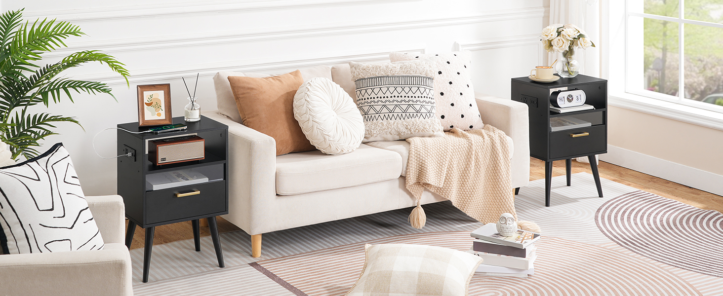 Nightstand with Charging Station