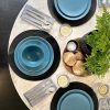 12 Piece Melamine Dinnerware Set - Durable, Dishwasher Safe Plates and Bowls - Casual Dining, Parties, Blue Dish Set Organica Blue Collection