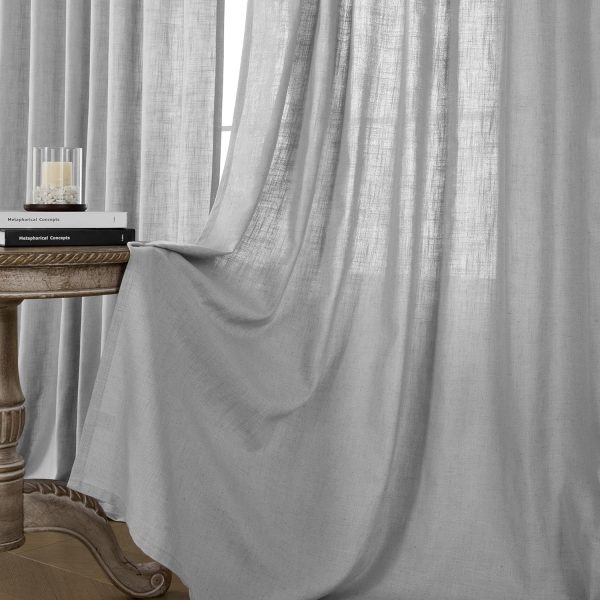 Linen Curtains 2 Panel Set,Light Filtering, Ivory on Linen Curtains 96 Inch Curtains for Living Room, Cream Drapes 96 Inches Long Rod Pocket Back Tab Curtains (96" L x 52" W)