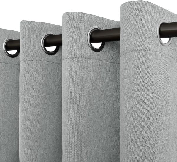 912JUz1JBIL._AC_SL1500 Linen Textured 100% Blackout Curtain 100x96 Inch Extra Wide Patio Sliding Door Curtain Solid Thermal Insulated Room Curtain for Bedroom, Living Room (1 Panel, White)