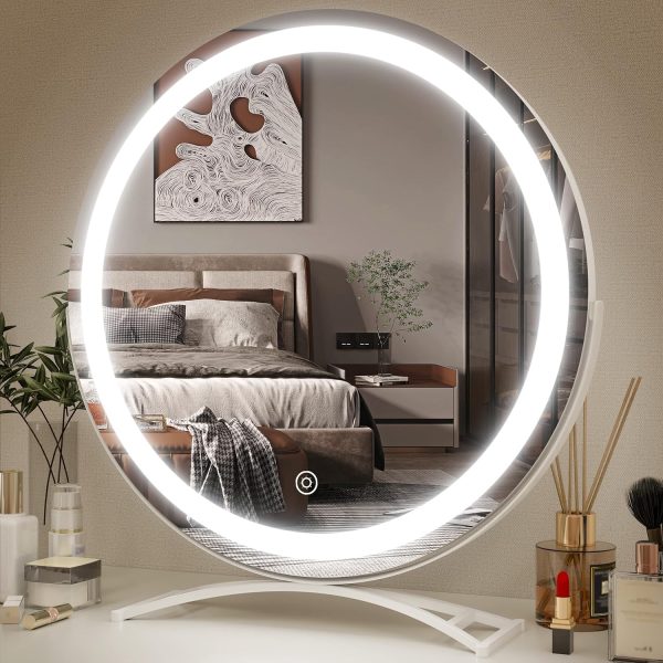 913tiysSkkL._AC_SL1500 Vanity Mirror with Lights, 17x13 inch LED Lighted Makeup Mirror, Large Makeup Mirror with Lights, Touch Sensor with 3-Color Lighting, Dimmable for Vanity Desk Tabletop, Bedroom