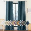 Faux Linen Curtains 90 inches Long for Doorway, Pinch Pleated Thick Room Darkening Window Treatments Noise Reducing Privacy for Living Room/Bedroom, Natural, W34 x L90, 2 Panels