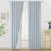 91GdGZVQIRL._AC_SL1500 Chambray Blue Full Blackout Curtains 84 inch for Bedroom Living Room Darkening Soundproof Window Panels Thermal Insulated Rod Pocket Back Tab Grayish Blue Drapes 2 Panels 50" Wx84 L