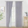 91NZYBUOajL._AC_SL1500 Chambray Blue Full Blackout Curtains 84 inch for Bedroom Living Room Darkening Soundproof Window Panels Thermal Insulated Rod Pocket Back Tab Grayish Blue Drapes 2 Panels 50" Wx84 L