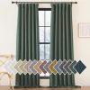 Faux Linen Curtains 90 inches Long for Doorway, Pinch Pleated Thick Room Darkening Window Treatments Noise Reducing Privacy for Living Room/Bedroom, Natural, W34 x L90, 2 Panels