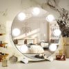 91a33YNxqxL._AC_SL1500 13 Inch Vanity Mirror with Lights, LED Makeup Mirror for Bedroom Makeup, Light up Mirror Smart Touch Control 3 Colors Dimmable, 360 Rotation (White)
