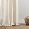 Linen Curtains for Living Room,Semi-Sheer Curtains 90 Inches Long,Living Room Curtains 2 Panel Sets,Cream Curtains Pinch Pleated Curtains & Drapes(W52 x L90 Inch, Linen)