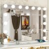 Vanity Mirror with Lights - 15"x12.6" LED Lighted Makeup Mirror, Large Makeup Mirror with Lights, Touch Screen with 3-Color Lighting, Dimmable, for Vanity Desk Tabletop, Bedroom