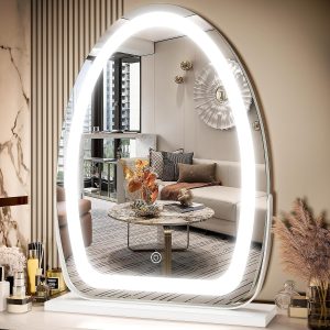 91vANQnaDdL._AC_SL1500 Vanity Mirror with Lights, 17x13 inch LED Lighted Makeup Mirror, Large Makeup Mirror with Lights, Touch Sensor with 3-Color Lighting, Dimmable for Vanity Desk Tabletop, Bedroom