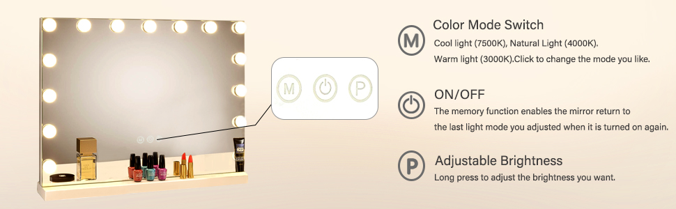 10X Magnification Vanity Makeup Mirror with Lights