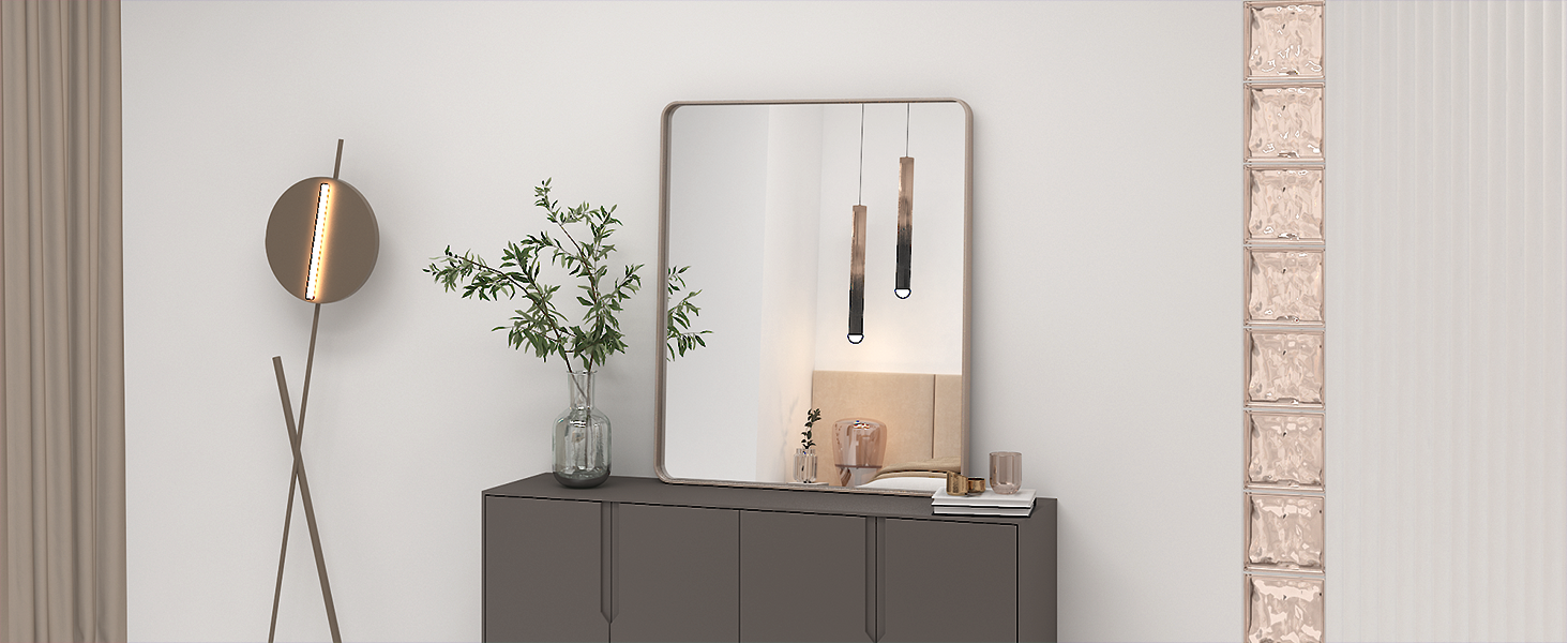 silver vanity mirror