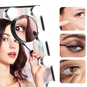 10Xmagnifying mirror of vanity mirror with lights HVM12BSBK