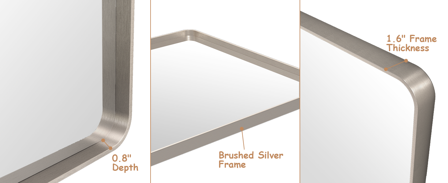 bathroom mirror silver frame