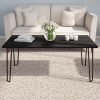A17-4KNPRtL._AC_SL1500 Lavish Home Coffee Table with Hairpin Legs - Modern Industrial Style Home Decor - Woodgrain-Look and Steel Accent Living Room Furniture (Black)