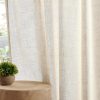 Linen Curtains for Living Room,Semi-Sheer Curtains 90 Inches Long,Living Room Curtains 2 Panel Sets,Cream Curtains Pinch Pleated Curtains & Drapes(W52 x L90 Inch, Linen)