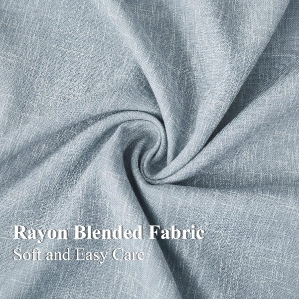 A1YH_mLiQCL._AC_SL1500 Chambray Blue Full Blackout Curtains 84 inch for Bedroom Living Room Darkening Soundproof Window Panels Thermal Insulated Rod Pocket Back Tab Grayish Blue Drapes 2 Panels 50" Wx84 L