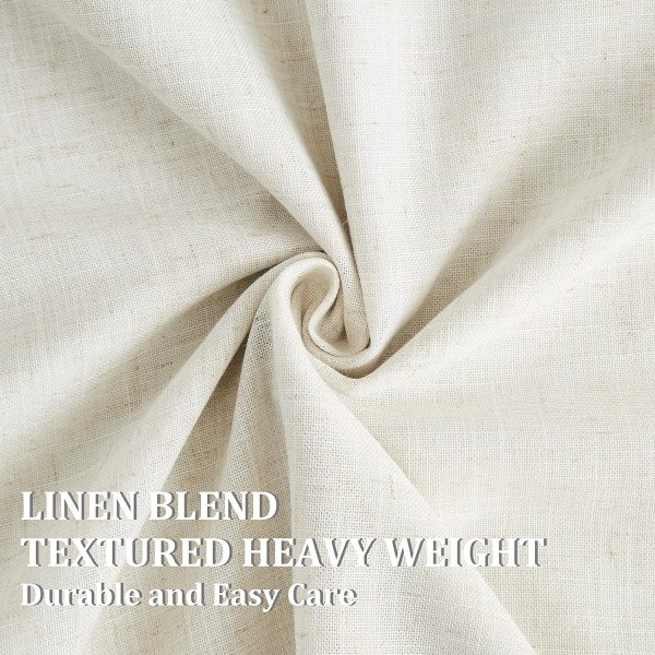 Natural Full Blackout Curtains Linen Blended Darkening Window Curtains 84 inch for Living Room Bedroom Thermal Insulated Pinch Pleat Drapes with Hooks 2 Panel 40"Wx84"L