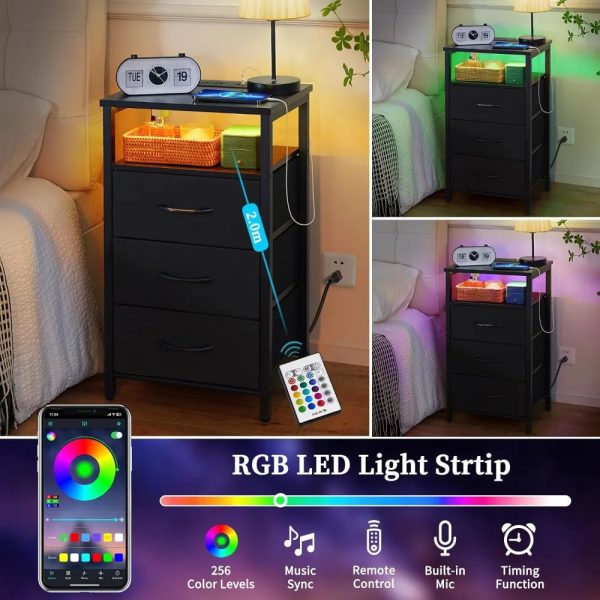 Black-Night-Stand-with-LED-Lights-Charging-Station-End-Bedside-Table-with-3-Drawers-USB-Ports_c2f4c27f-30a0-435d-a51a-739d301bdddc Black Night Stand with LED Lights&Charging Station, End Bedside Table with 3 Drawers, USB Ports and Outlets for Bedroom Living