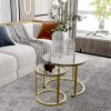 Gold-Nesting-Coffee-Table-Set-of-2-Small-Glass-Round-Nesting-Tables-for-Living-Room-Bedroom_4260c41d-87b5-4441-be81-40661f61f754 Gold Nesting Coffee Table Set of 2, Small Glass Round Nesting Tables for Living Room Bedroom, Accent Tea Table with Metal Frame