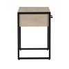 Industrial Bedroom Nightstand, 1 Drawer, Beige Oak