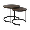 Industrial-Woodgrain-Round-Coffee-Table-Set-Nesting-End-Tables-Living-Room-Office-Craft-Display-Snack-Plate_bb9048a0-530d-4d3c-be2d-4e8bcf45444f Industrial Woodgrain Round Coffee Table Set Nesting End Tables Living Room Office Craft Display Snack Plate Spot Brown Walnut