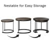 Industrial-Woodgrain-Round-Coffee-Table-Set-Nesting-End-Tables-Living-Room-Office-Craft-Display-Snack-Plate_c7045db7-10bd-4867-baa1-9872e3f47236 Industrial Woodgrain Round Coffee Table Set Nesting End Tables Living Room Office Craft Display Snack Plate Spot Brown Walnut