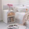 Italian White Nightstands Bedroom White Organizers Simple Bedside Table Luxury Center Makeup Small Nachttisch Home Furniture
