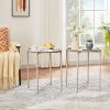 Metal-Tray-Sofa-Side-Tables-Set-of-2-Outdoor-Indoor-Snack-Coffee-Accent-Living-Room-Waterproof_4440048a-9c7a-446a-b697-cdcf9c2a5ac8 Metal Tray Sofa Side Tables Set of 2 Outdoor Indoor Snack Coffee Accent Living Room Waterproof Anti-Rust End Table Grey Decor