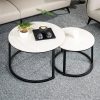 Miereirl-Round-Nesting-Coffee-Table-Circle-Accent-Tables-for-Small-Spaces-Side-End-Set-of-2_99227bc1-b926-4dc1-a326-4249bc64ed32 Round Nesting Coffee Table Circle Accent Tables for Small Spaces Side End Set of 2 Living Room Balcony Office
