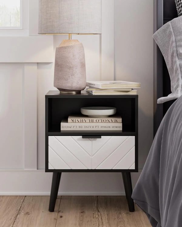 Nightstand-Small-Bedside-Table-with-Two-Drawers-Bedside-Furniture-Mid-Century-Modern-End-Table-with-for_0aadef79-c27c-48d2-b576-060951c73603 Nightstand,Small Bedside Table with Two Drawers,Bedside Furniture,Mid-Century Modern End Table with for Bedroom,Living Room