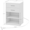 Nightstand with Charging Station, 2 Drawers Bedside Table with USB Port and Outlets,  Storage Shelves with Sliding Drawer