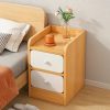 Nightstands 2 Drawers Storage Shelf, Modern End Tables Farmhouse Wood Bedside Table for Living Room and Bedroom Furniture