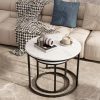 Round-Nesting-Coffee-Table-Side-Table-Set-of-2-End-Tables-for-Living-Room-Bedroom-Balcony_09c39227-345d-4a46-87d0-190202f7bd4c Round Nesting Coffee Table Side Table Set of 2 End Tables for Living Room Bedroom Balcony,Faux Marble Wooden Table 31IN