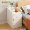 Nightstands 2 Drawers Storage Shelf, Modern End Tables Farmhouse Wood Bedside Table for Living Room and Bedroom Furniture