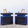 Side Bed Table With LED Light Bedside Tables for the Bedroom Furniture Generic Nightstand Set of 2 LED Nightstand With 2 Drawers