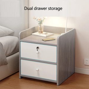 Simple-Modern-Nordic-Bedside-Table-Drawer-with-Lock-Storage-Nightstand-Sideboard-Multi-Layer-Storage-Cabinet-Bedroom Simple Modern Nordic Bedside Table Drawer with Lock Storage Nightstand Sideboard Multi-Layer Storage Cabinet Bedroom Furniture