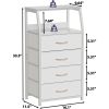 Tall 4 Drawers Dresser, Vertical Storage Tower for Bedroom,  Closet Organizer, Bedside Table , Wood Top, nightstand