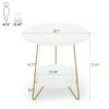 Tribesigns-2-Tier-Faux-Marble-End-Table-Round-Side-Table-with-Shelves-Small-Coffee-Accent-Table_e1443932-c67b-45ec-8809-0533501d646b 2 Tier Faux Marble End Table Round Side Table with Shelves Small Coffee Accent Table for Living Room, White and Gold