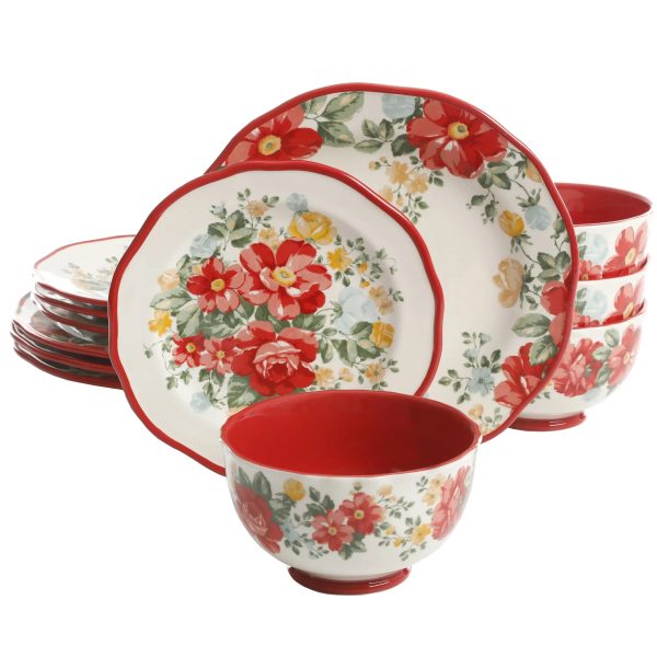 Vintage-Floral-12-Piece-Dinnerware-Set-Teal_0bc22487-5069-4a72-bcb1-0007565bcb6a Vintage Floral 12-Piece Dinnerware Set, Teal
