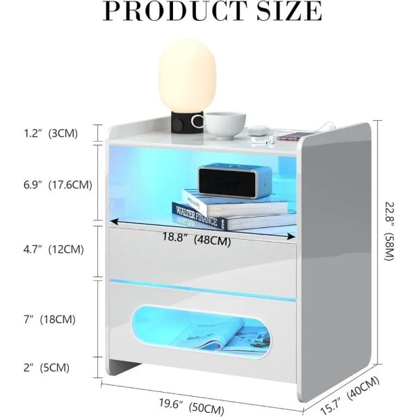 White-Nightstand-with-Wireless-Charging-Station-and-LED-Lights-Modern-Bedside-Table-with-Jewelry-Storage-Drawers_317af1da-af64-4f85-a9eb-64c21e06ba0a White Nightstand with Wireless Charging Station and LED Lights, Modern Bedside Table with Jewelry Storage Drawers,Side End Table