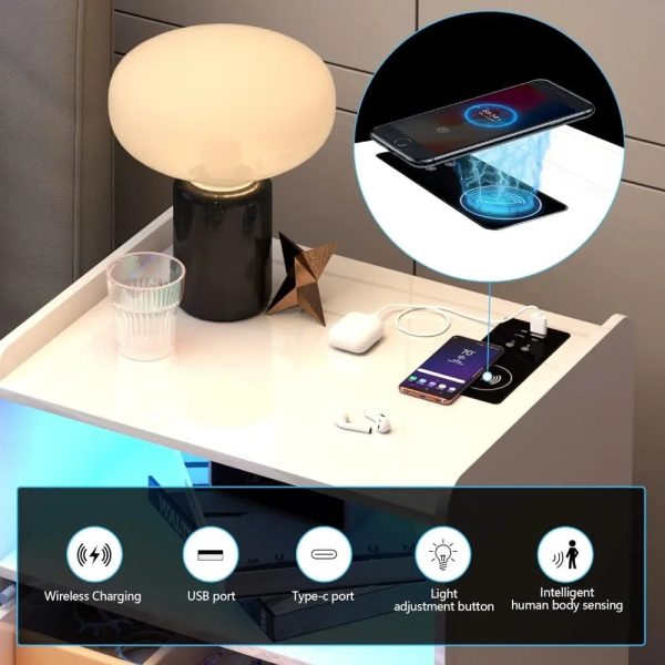 White-Nightstand-with-Wireless-Charging-Station-and-LED-Lights-Modern-Bedside-Table-with-Jewelry-Storage-Drawers_804d4d46-8891-4f46-94ec-6e93142ddd74 White Nightstand with Wireless Charging Station and LED Lights, Modern Bedside Table with Jewelry Storage Drawers,Side End Table